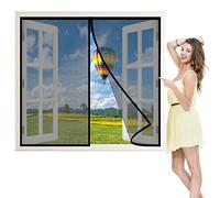 Moustiquaire Magnétique Pour Fenetres, 90x115 cm MagnéTique Rideau De Fenetre Sur Mesure Maille Délicate Avec Totalement Magnétique, Fermeture Automatique, Noir P