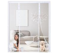Moustiquaire magnétique pour porte - 145 x 185 cm - Blanc - Protection pour terrasse et balcon - Facile à installer - Durable et résistante aux intempéries