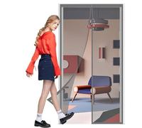 Moustiquaire Magnetique pour Porte 160 x 220 cm Porte Rideau Couloirs Patio Maille Très Dense Aimantée pour Couloirs Portes Patio, Gris