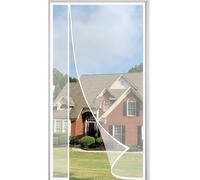 Moustiquaire Magnétique Pour Porte 175x250cm Rideau Moustiquaire Aimantée Ouverture Latérale Animaux AcceptéS Haut en Bas Joint Magnétique Fermeture Parfaite Blanc