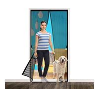 Moustiquaire Magnétique Pour Porte 200 x 215 cm, Rideau Anti Moustique Bande Adhésive, Garde l'Air Frais à l’Intérieur pour Enfants et Animaux de Compagnie, Noir