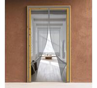 Moustiquaire Magnétique pour Porte 63 x 235 cm Fermeture Automatique Rideau de Porte Antimoustique pour de Balcon, Gris