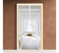 Moustiquaire Magnétique pour Porte 80 x 221 cm Fermeture Automatique Rideau de Porte Antimoustique pour de Balcon, Blanc