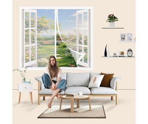 Moustiquaire Magnétique pour Porte 89 x 178 cm Différentes Tailles, Installation Facile Sans Perçage Moustiquaire Porte Fenetre pour Fenêtre/Balcon, Blanc