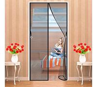 Moustiquaire magnétique pour porte 90x250 cm Moustiquaire magnétique pour porte de balcon, salon, porte de cave et porte de terrasse Montage facile sans perçage, Noir