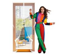 Moustiquaire Magnétique pour Porte 94 x 234 cm Sans Perçage, Installation Facile Magnétique Moustiquaire Porte Anti Mouches et Insectes pour Balcon Salon Chambre Portes, Blanc