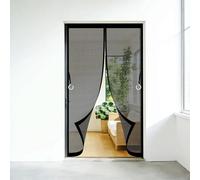 Moustiquaire Magnétique pour Porte 95 x 140 cm Maille Ultra Fine Fermeture Automatique Sans Perçage Bandes Magnétiques Rideau Moustiquaire en Fine pour de Balcon, Noir