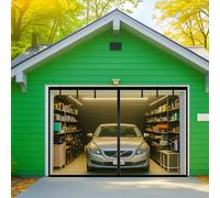 Moustiquaire magnétique pour porte de garage, maille en fibre de verre pour un accès facile, entrée mains libres, idéale pour terrasse, extérieur, salle de sport et protection solaire