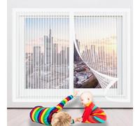 Moustiquaire Magnétique pour Porte Fenêtre 103 x 79 cm Moustiquaire Fenetre Aimantée Laisse Passer L'Air Frais pour Couloirs Fenetres Patio, Blanc