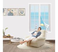 Moustiquaire Magnétique pour Porte Fenêtre 130 x 248 cm Anti-Moustique, Garde L'Air Frais à L'Intérieur Anti-Mosquito Auto-Adhésif Rideau pour Couloirs, Portes, Patio, Blanc