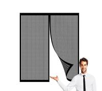 Moustiquaire Magnétique pour Porte Fenêtre 55 x 110 cm avec Aimants et Bande Adhesive avec Aimants Moustiquaire sur Rideau pour Couloirs Patio, Noir