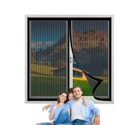 Moustiquaire Magnétique pour Porte Fenêtre 68 x 61 cm Magnétique Automatiquement Rideaux Toile Insect Ecran pour Couloirs Patio, Noir