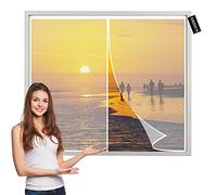 Moustiquaire MagnéTique Pour Porte FenêTre 80x110cm Blanc Rideau de Porte Anti-moustique, Moustiquaire Baie Vitree Coulissante Pliable Personnalisable pour Couloirs, Fenetre