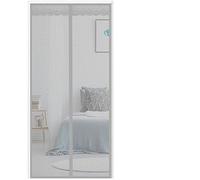 Moustiquaire magnétique pour porte - Maille robuste avec aimants puissants, bande magique intégrale sans perçage, pour terrasse, balcon (150 x 200 cm, gris)