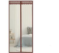Moustiquaire magnétique pour porte - Maille robuste avec aimants puissants, bande magique intégrale sans perçage, pour terrasse, balcon (75 x 190 cm, marron)