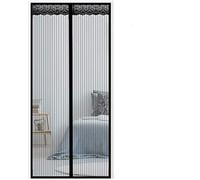 Moustiquaire magnétique pour porte - Maille robuste avec aimants puissants, bande magique intégrale sans perçage, pour terrasse, balcon (85 x 240 cm, noir)