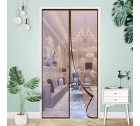 Moustiquaire magnétique pour porte, moustiquaire à fermeture automatique, pour balcon et terrasse, marron, 170 x 265 cm, parfaite pour l'été