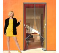 Moustiquaire Magnétique pour Portes 103 x 298 cm Sans Perçage, Installation Facile Anti Moustiquaire Anti Mouches et Insectes pour de Balcon Chambre, Gris