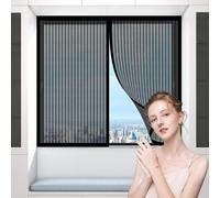 Moustiquaire Magnétique pour Portes 40 x 75 cm, avec Magic Tape Sans Perçage, Coupe-Vent, Moustiquaire de Balcon, Porte Antimoustique, pour Tout Type de Fenêtre, Noir