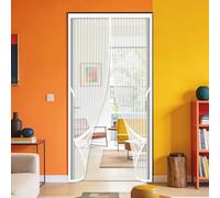 Moustiquaire Magnétique pour Portes 80 x 195 cm Ne Nécessite Aucun Perçage et Grâce Au Montage Facile Moustiquaire Fenêtre Aimantée Sans Perçage pour de Balcon Chambre, Blanc