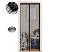 Moustiquaire Magnétique pour Portes, Différentes Tailles, 140 x 170 cm, Puissants Aimants, Fermeture Automatique, de Porte Rideau Couloirs Patio Sans Perçage, Bandes Noires