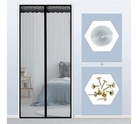 Moustiquaire magnétique robuste pour porte - 175 x 235 cm - Noir - Pour une promenade facile et une protection contre les insectes - Pour la maison et la terrasse
