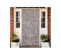 vidaXL Moustiquaire Chenille Marron et blanc 100 x 220 cm