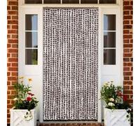 vidaXL Moustiquaire Chenille Marron et blanc 100 x 220 cm