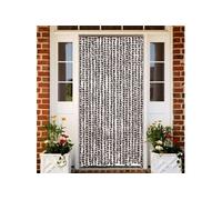 vidaXL Moustiquaire pour porte – Rideau Chenille – Marron et blanc – 90x220 cm