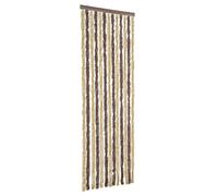 Moustiquaire marron foncé beige 56 x 200 cm chenille moustiquaire porte balcon terrasse avec crochet amovible silencieux