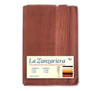 Rideau moustiquaire marron uni - Filet Marquisette Fitta 100 % polyester - Oeillets acier, prêt à l'emploi, fabriqué en Italie - 200 x 250 cm