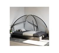 vidaXL Moustiquaire mongole avec portes 220 maille noir 200x150x140 cm, moustiquaire pour lit, moustiquaire portable, moustiquaire pliable