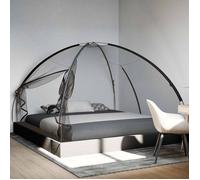 Moustiquaire mongole avec portes 220 maille noir 200x200x135 cm