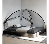 Moustiquaire mongole avec portes 220 maille noir 200x200x135 cm