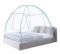 Moustiquaire, Mongolie Moustiquaire, Rapide Stockage, Haut Et Bas Pliant Simple Et Double Porte Magique Moustiquaire Amovible Et Lavable à La Main (150 * 200cm,Blue)