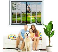 Moustiquaire Moustiques et Mouches 55x40cm Idéal pour empêcher les Moustiques d'Entrer dans la Chambre - Installation Facile et Rapide - Sans Insecticide Noir