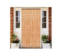 vidaXL Moustiquaire porte Chenille contre mouches et moustiques 100x220 cm ocre/blanc