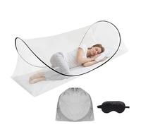 Moustiquaire Pliable, Moustiquaire Lit avec Masque Sommeil, Installation Facile et Rapide, Tente Moustique Portable pour Camping, Voyages, Aventures en Plein Air et l'Utilisation Domicile