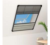 Moustiquaire plissée pour fenêtre Aluminium 60x80cm avec auvent Noir G