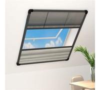 Moustiquaire plissée pour fenêtre Aluminium 80x100 cm et auvent Noir G