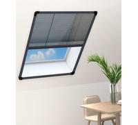 Moustiquaire plissée pour fenêtre Aluminium Anthracite 60x80cm