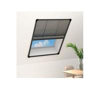 Moustiquaire plissée pour fenêtre Aluminium Anthracite 80x100cm