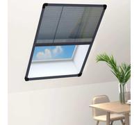 Moustiquaire plissée pour fenêtre aluminium anthracite 80x120cm