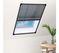 Moustiquaire plissée pour fenêtre Aluminium Anthracite 80x120cm Noir G