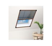 Moustiquaire plissée pour fenêtre Aluminium Marron 60x80 cm