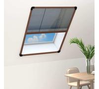Moustiquaire plissée pour fenêtre Aluminium Marron 60x80 cm