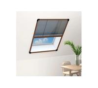 Moustiquaire plissée pour fenêtre Aluminium Marron 80x100 cm