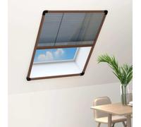 Moustiquaire plissée pour fenêtre Aluminium Marron 80x100 cm