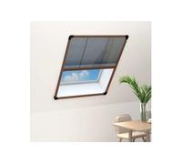 Moustiquaire plissée pour fenêtre Aluminium Marron 80x120 cm