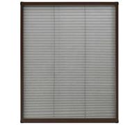 Moustiquaire plissée pour fenêtres Aluminium Marron 80 x 100 cm | Maille fine, structure en aluminium marron, fenêtre de toit, réglage facile, air frais, sans aérosols